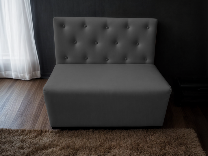 Диван для кафе Tobi Sho Бостон с высокой спинкой и пуговицами 1200x630x850, кожзам Серый 2233 - Фото 1 Диван для кафе Tobi Sho Бостон с высокой спинкой и пуговицами 1200x630x850, кожзам Серый 2233 - изображение 1