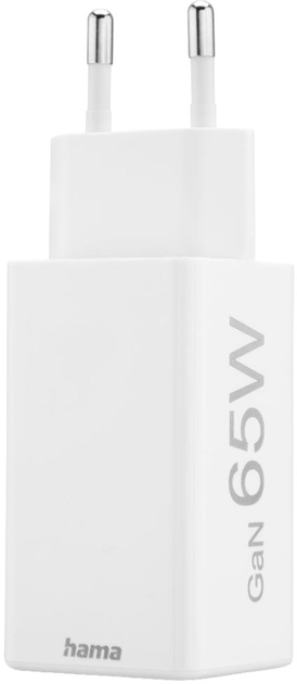 Ładowarka Hama Mini GaN PD/QC 2 x USB-C 65W White (4047443516541) - obraz 5
