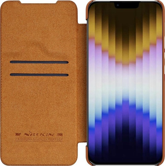 Etui z klapką Nillkin Qin Leather Pro Case do Apple iPhone 14 Plus Brown (6902048248984) - obraz 5