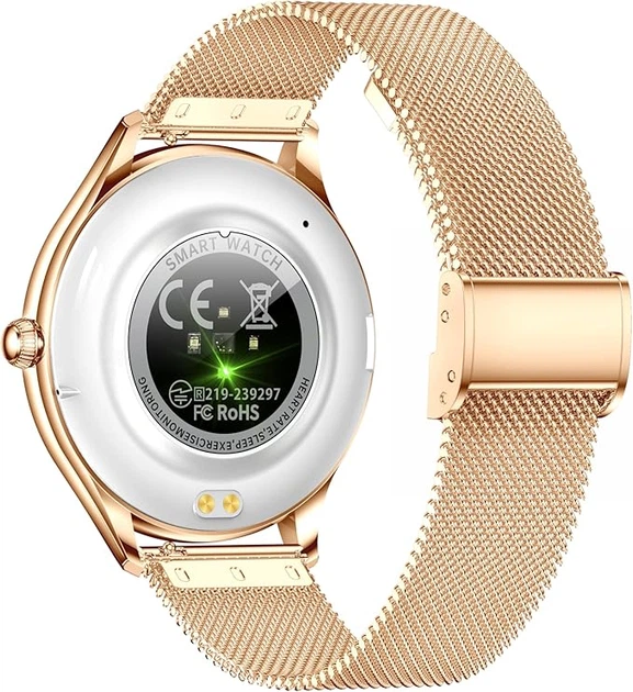 Смарт-часы женские VALDUS VL55 Pro Gold (разговор, тонометр, пульсоксиметр) Amoled экран, 2 ремешка - изображение 10