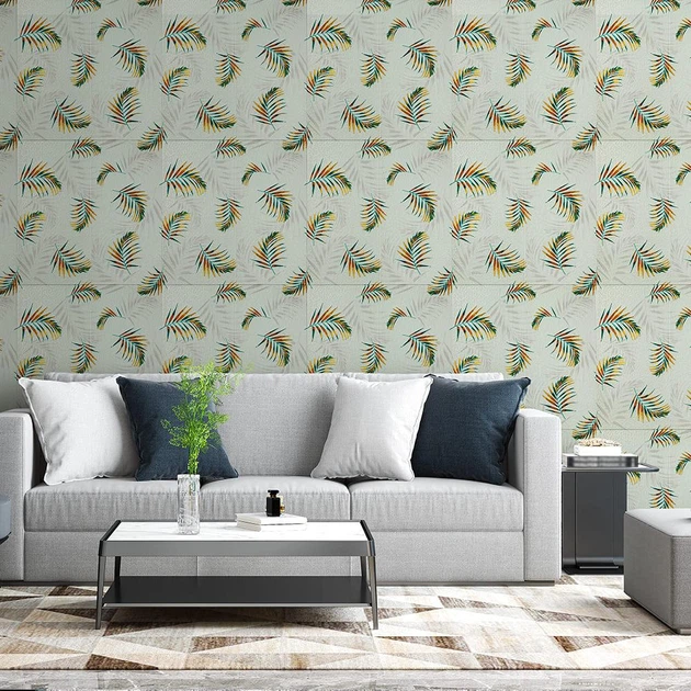 Самоклеющаяся стеновая 3Д панель-вагонка "папоротник" 680x670x4мм Светло-зеленый - изображение 2