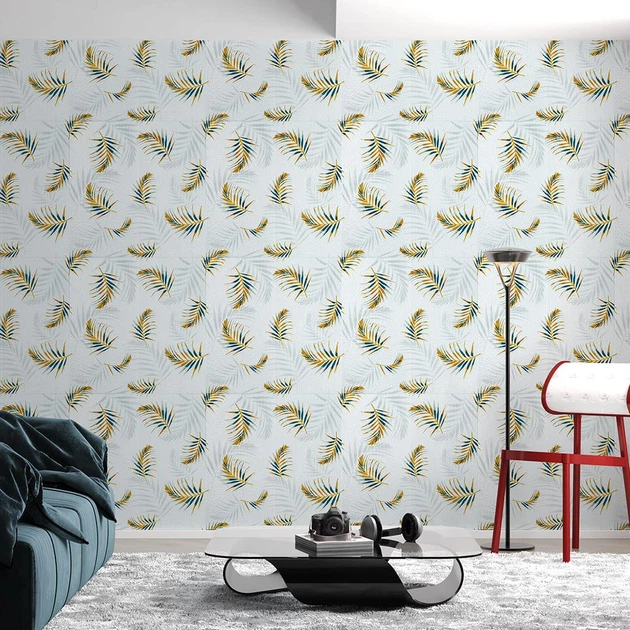 Самоклеющаяся стеновая 3Д панель-вагонка "папоротник" 680x670x4мм Серый - изображение 2