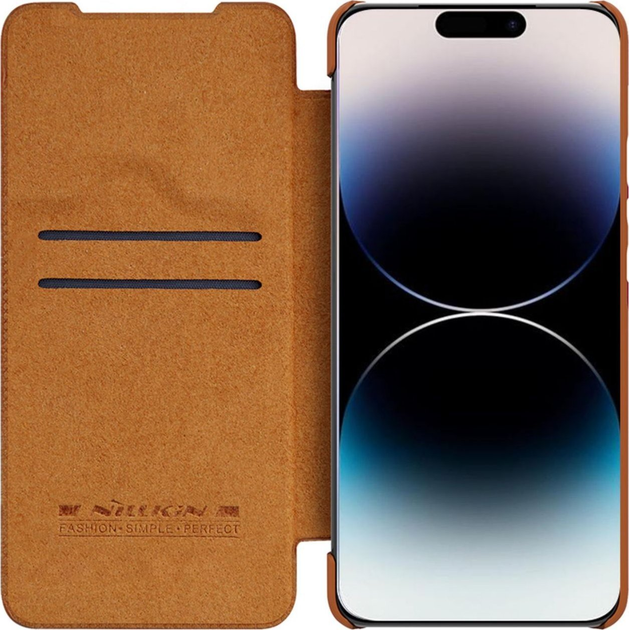 Etui z klapką Nillkin Qin Leather Pro Case do Apple iPhone 14 Pro Brown (6902048248946) - obraz 6
