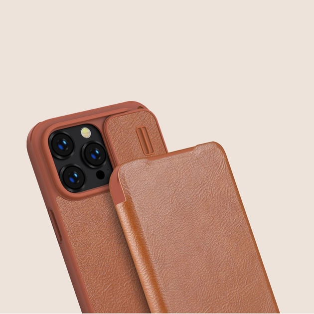 Etui z klapką Nillkin Qin Leather Pro Case do Apple iPhone 14 Pro Brown (6902048248946) - obraz 8