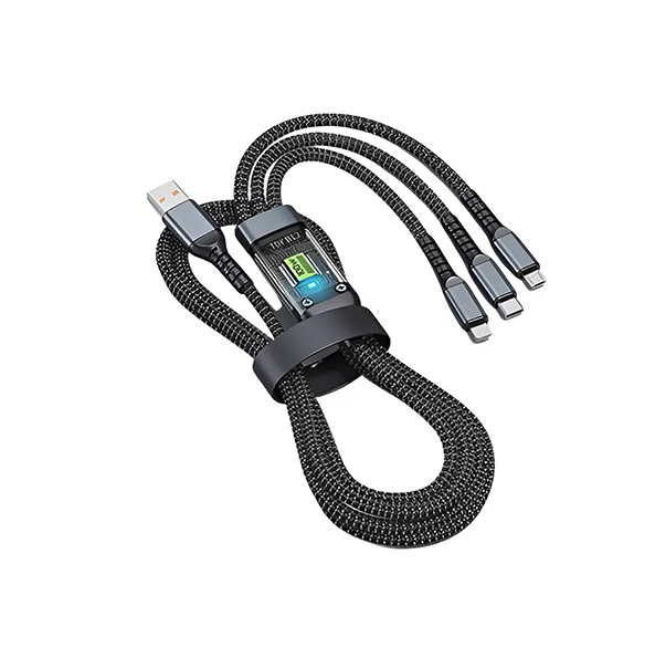 Кабель для заряджання телефонів USB, Type-C, Lightning із швидкою зарядкою, довжина шнура 1 м - Фото 2 Кабель для заряджання телефонів USB, Type-C, Lightning із швидкою зарядкою, довжина шнура 1 м - зображення 2