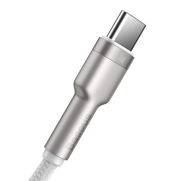 Кабель Baseus Cafule Series Metal Data Cable USB to Type-C 66W 1m White (CAKF000102) - Фото 4 Кабель Baseus Cafule Series Metal Data Cable USB to Type-C 66W 1m White (CAKF000102) - изображение 4