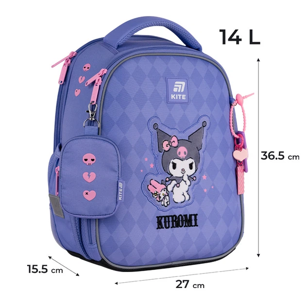 Шкільний набір Kite Education Kuromi SET_HK25-555S-2 (рюкзак, пенал, сумка) - изображение 3