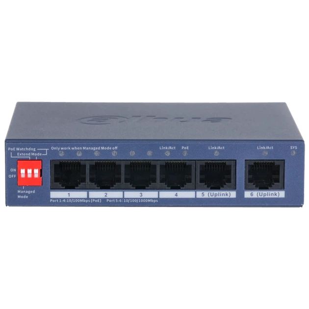 Коммутатор PoE Dahua DH-CS4006-4ET2GT-36 управляемый 4 порта - Фото 1 Коммутатор PoE Dahua DH-CS4006-4ET2GT-36 управляемый 4 порта - изображение 1