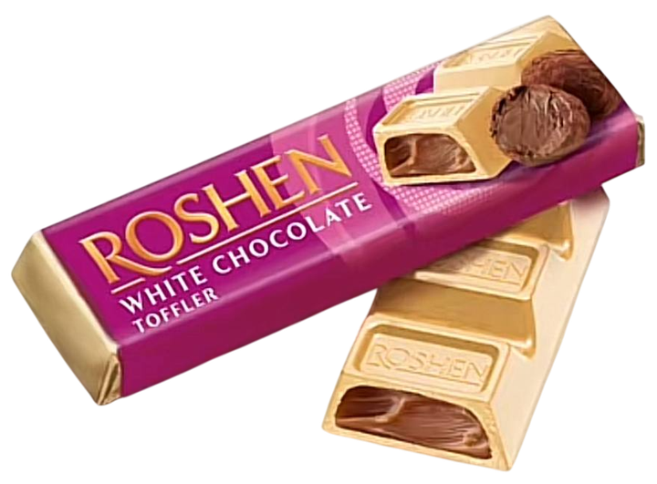 Батончик Roshen білий шоколад із трюфельною начинкою, 41 г - Фото 1 Батончик Roshen білий шоколад із трюфельною начинкою, 41 г - зображення 1