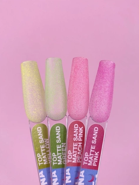 Матовий топ для гель-лаку LUNA Top Matte Sand Yellow 13ml - зображення 6