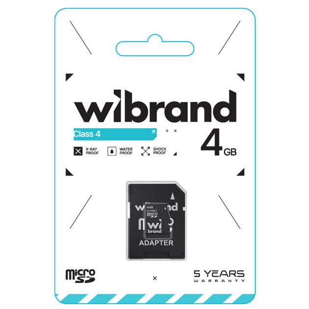 Карта памяти microSDHC Wibrand 4Gb class 4 (adapter SD) WICDC4/4GB-A - изображение 2