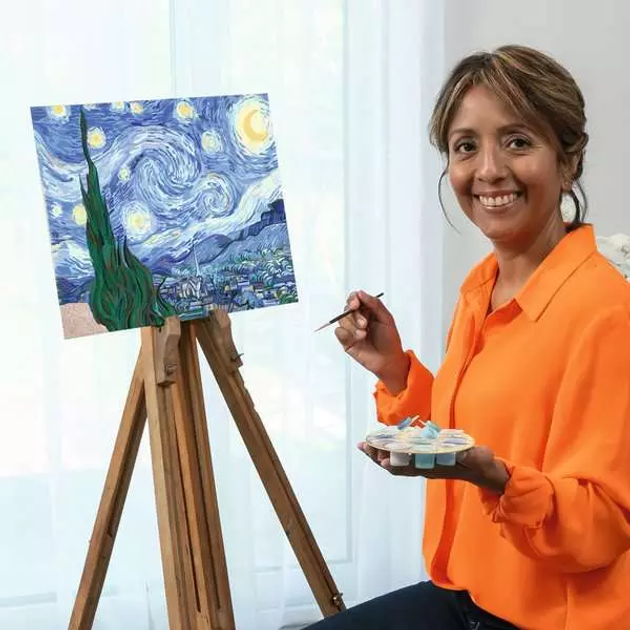 Kolorowanka po numerach Ravensburger CreArt The Starry Night Van Gogh 23518 (4005556235186) - obraz 4