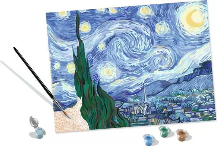 Kolorowanka po numerach Ravensburger CreArt The Starry Night Van Gogh 23518 (4005556235186) - obraz 6