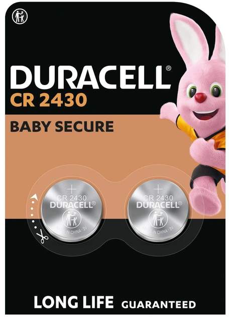 Спеціальна літієва батарейка типу «таблетка» Duracell 2430 3V, (CR2430), 2 шт. в упаковці (7091711) - Фото 1 Спеціальна літієва батарейка типу «таблетка» Duracell 2430 3V, (CR2430), 2 шт. в упаковці (7091711) - изображение 1