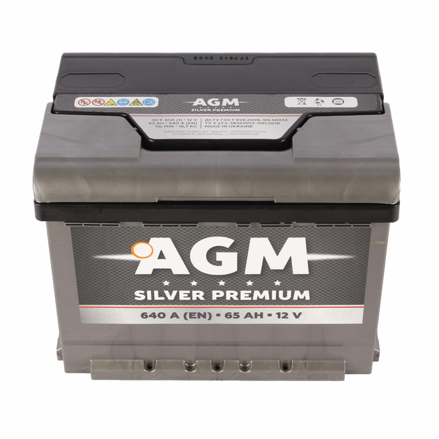 Автомобільний акумулятор AGM Silver Premium (+/-) 12V 65Ah (640A) Euro (AKBLU1054) - изображение 1