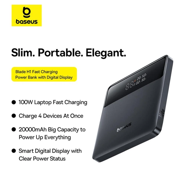 УМБ  Baseus Blade H1 Lite 20000 mAh 100W Black (P10021604123-00) - зображення 11