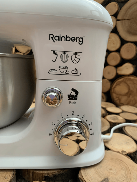 Настольный планетарный миксер с крюком для замеса крутого теста Rainberg 3200W, Стационарный миксер тестмес для дома RB-8083 White - Фото 10 Настольный планетарный миксер с крюком для замеса крутого теста Rainberg 3200W, Стационарный миксер тестмес для дома RB-8083 White - изображение 10