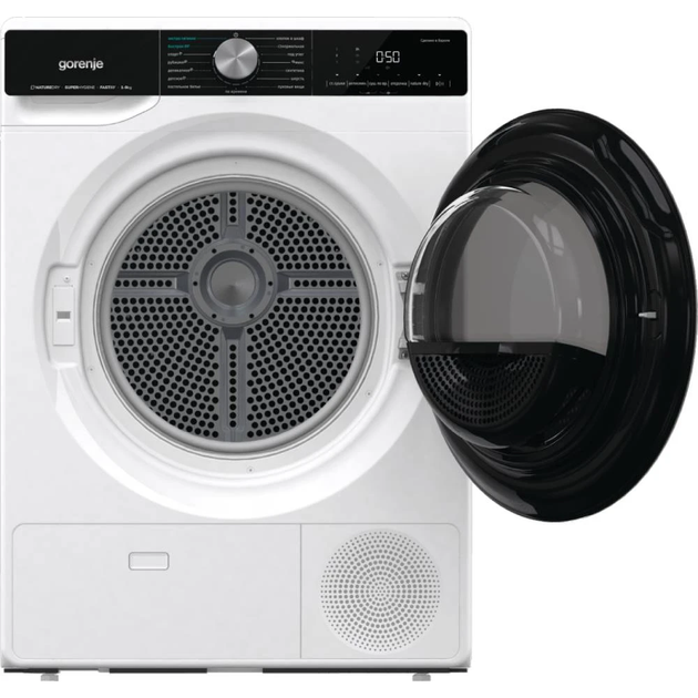 Сушильна машина Gorenje тепловий насос, 9кг, A++, 60см, дисплей, 15 програм, підсвітка барабану, білий - изображение 9
