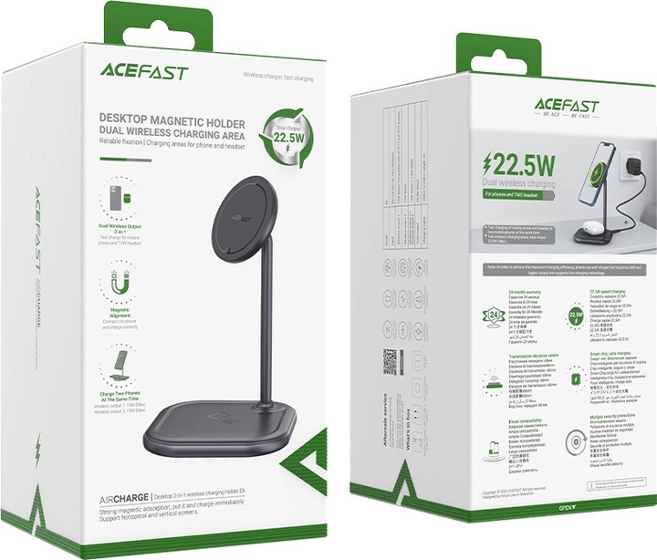 Bezprzewodowa stacja ładowania Acefast E6 Qi 15W do iPhone i Apple AirPods Grey (6974316281535) - obraz 8