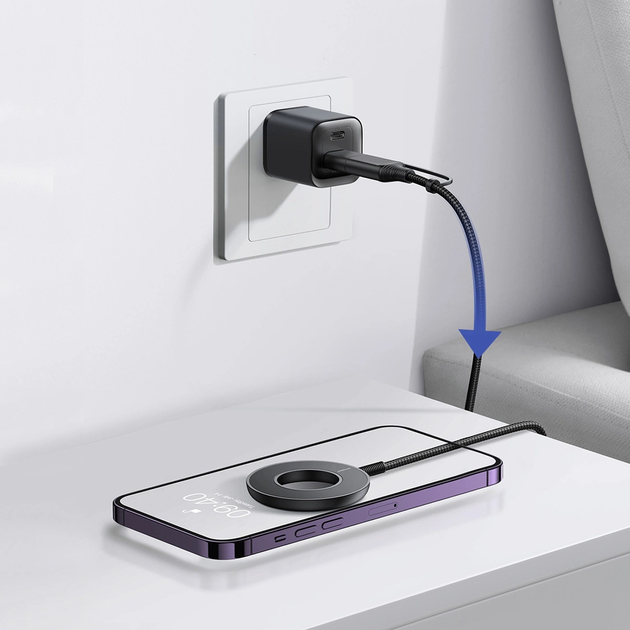 Бездротовий зарядний пристрій JOYROOM Magnetic Wireless Charger 15 Вт Black (JR-WQM03) - зображення 8