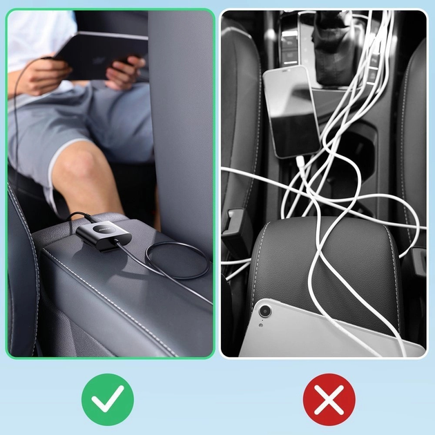 Ładowarka samochodowa z przedłużaczem Joyroom JR-CL05 2 x USB-C + 3 x USB-A 72 W 1.5 m Black (6941237153173) - obraz 7
