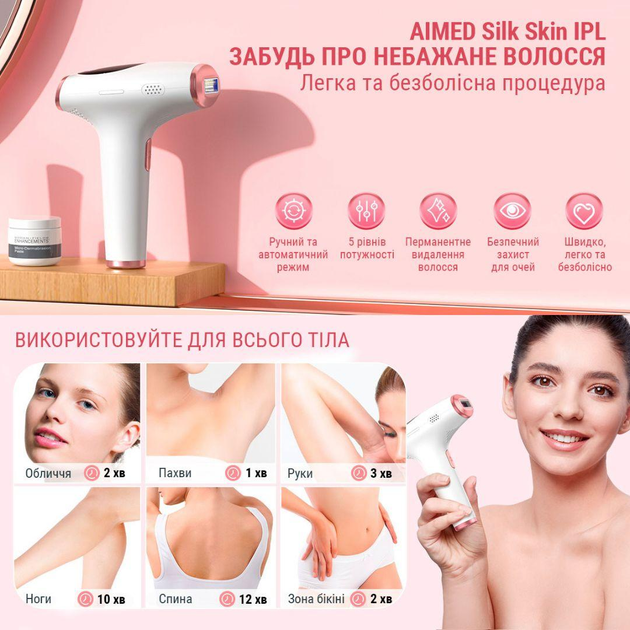 Фотоэпилятор AIMED Silk Skin IPL Series 3 белый - изображение 7