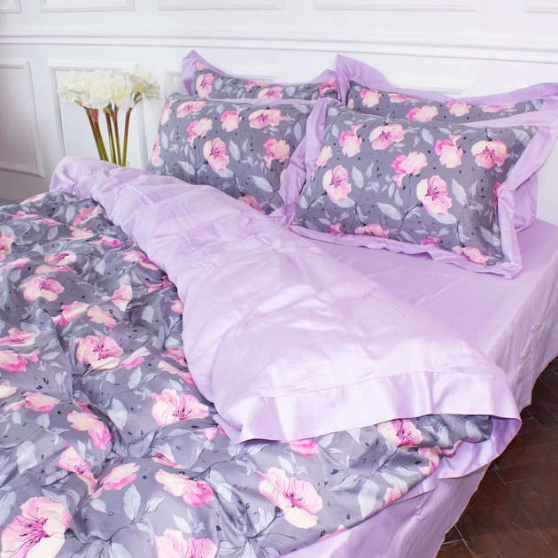 Комплект постельного белья MirSon Satin print Elit Aster 143х210 (2200005611715) - изображение 11