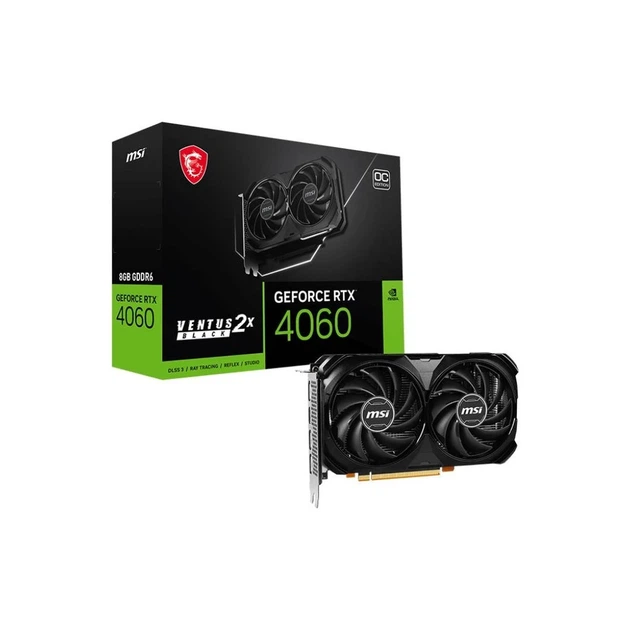 Видеокарта MSI GeForce RTX4060 8Gb VENTUS 2X BLACK OC (RTX 4060
