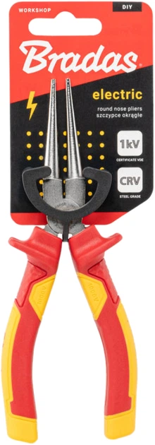 Круглогубцы Bradas Electric 165 мм 1 кВ VDE (DIY-PL1016/6) - Фото 3 Круглогубцы Bradas Electric 165 мм 1 кВ VDE (DIY-PL1016/6) - изображение 3
