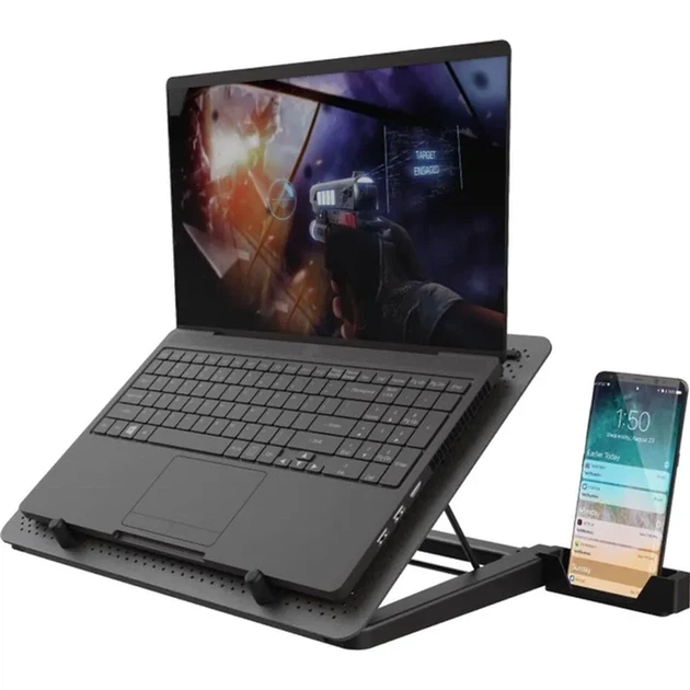 Підставка для ноутбуків Trust GXT 1125 Quno, до 17.3", BLUE LED, чорний - изображение 3