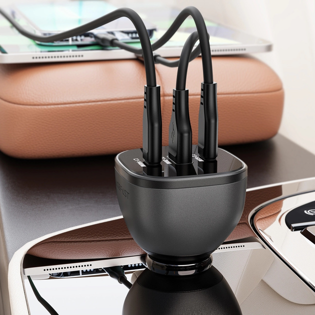 Ładowarka samochodowa Acefast B14 USB-A + 2 x USB-C 165 W Black (6974316282938) - obraz 7