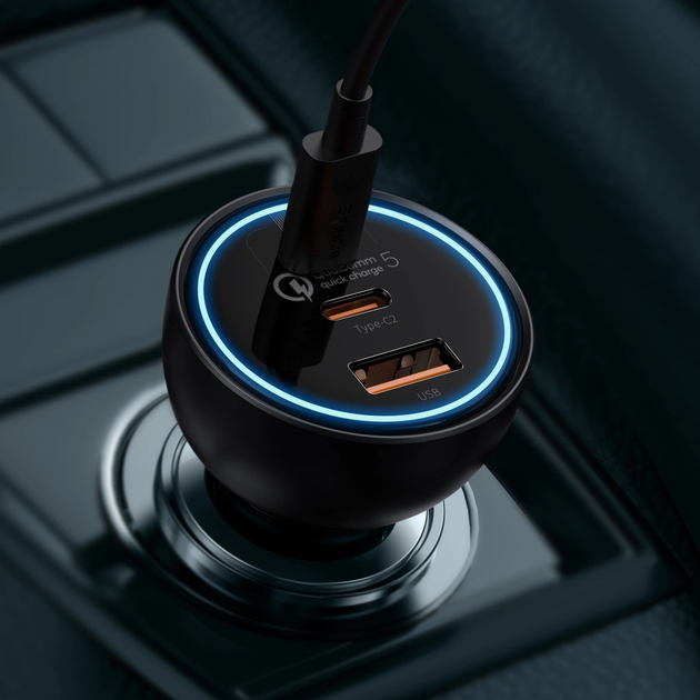 Ładowarka samochodowa Baseus USB-A + 2 x USB-C 160 W Black (TZCCZM-0G) - obraz 9