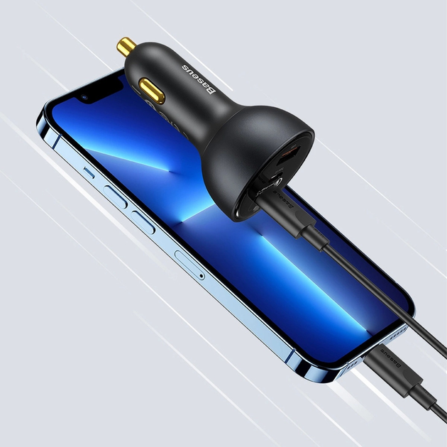 Ładowarka samochodowa Baseus USB-A + 2 x USB-C 160 W Black (TZCCZM-0G) - obraz 14