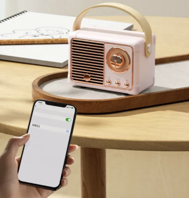 Портативная колонка Bluetooth водонепроницаемая в стиле ретро Pink - изображение 5