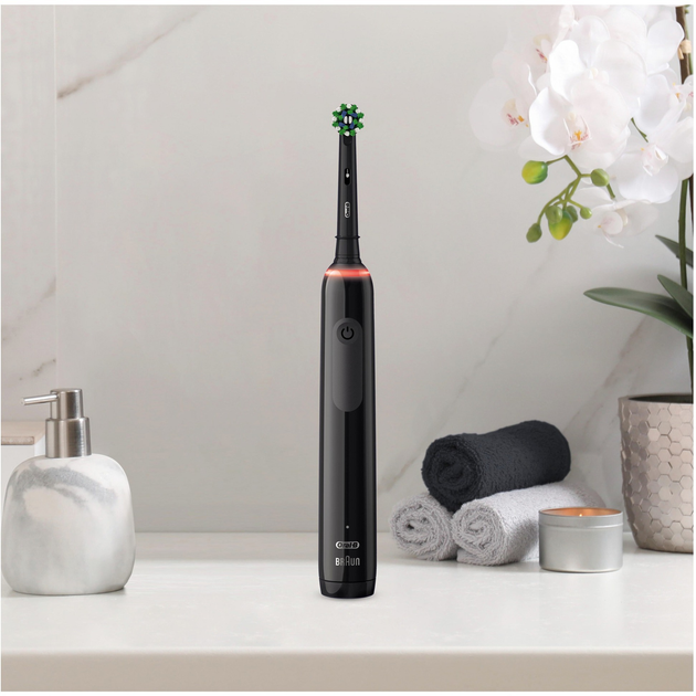 Електрична зубна щітка Oral-B Pro 3 3000 Sensitive Clean Чорна + Brush Head (8006540759868) - зображення 4
