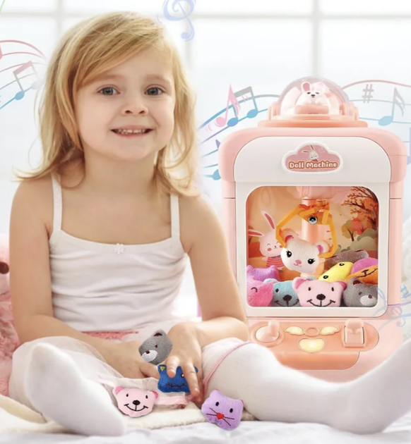Детский игровой автомат с краном и игрушками Rabbit Розовый