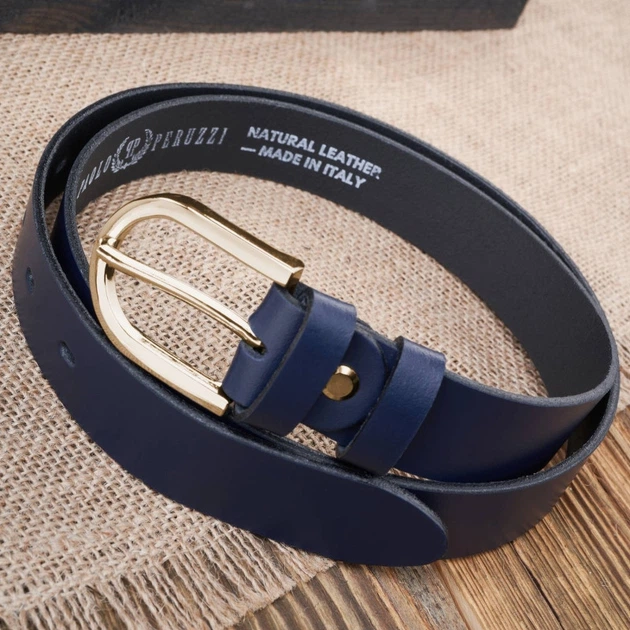 Pasek damski skórzany z klamrą Paolo Peruzzi PG-01-DBZ 90 cm Granatowy (5905567215100) - obraz 3
