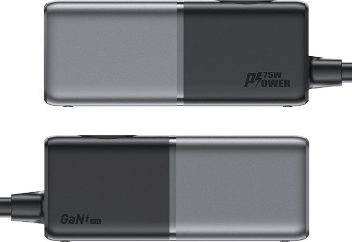 Ładowarka biurkowa Acefast Z2 GaN 75 W PD 3 x USB-C + 2 x USB-A Black-Grey (6974316282501) - obraz 4