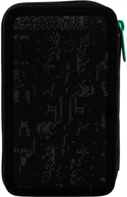 Пенал шкільний без наповнення Kite Pixel Game 2 відділення 20x12x4.5 см Чорно-сірий (K25-623-2) - зображення 4