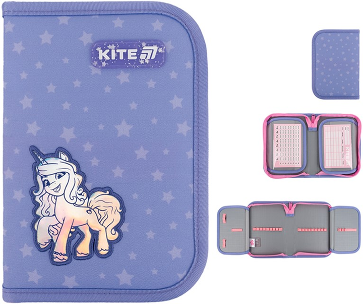 Пенал шкільний без наповнення Kite My Little Pony 1 відділення 2 відвороти 20.5х14х4 см Фіолетовий (LP25-622) - зображення 2