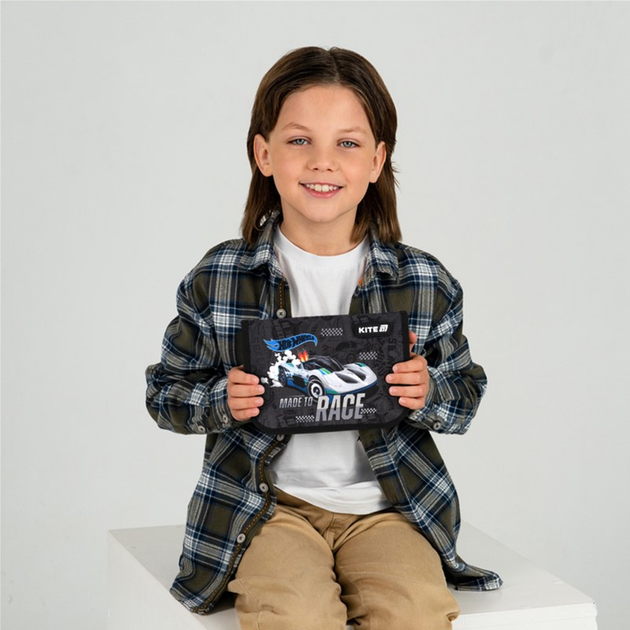 Пенал шкільний без наповнення Kite Hot Wheels 1 відділення 1 відворот 20.5х14х4 см Сірий (HW25-621) - зображення 7