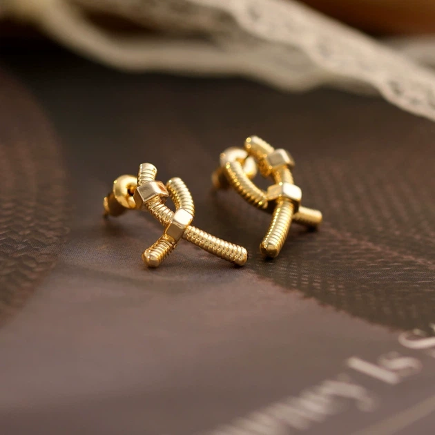 Золотисти сережки Bolts Bijoux-e - изображение 2