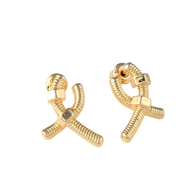 Золотисти сережки Bolts Bijoux-e - изображение 3