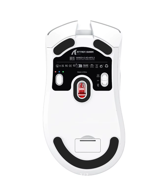 Игровая беспроводная мышка Attack Shark R1, 3 подключения 2.4G/Bluetooth/провод 18000dpi PixArt 3311 Black - изображение 3