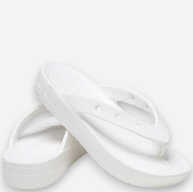 Klapki japonki damskie na platformie Crocs Classic Platform 207714-100 38-39 (W8) 24 cm Białe (191448991385) - obraz 6
