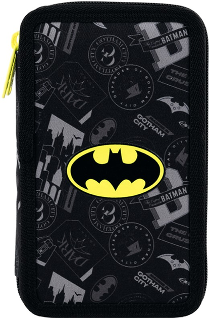 Пенал шкільний без наповнення Kite DC Batman 2 відділення 20x12x4.5 см Чорний (DC25-623) - зображення 1