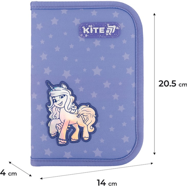 Пенал шкільний з наповненням Kite My Little Pony 1 відділення 2 відвороти 20.5х14х4 см Фіолетовий (LP25-622H) - зображення 3