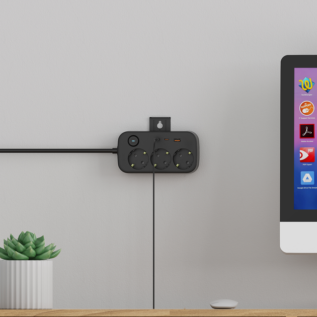 Мережевий фільтр Ultra PB70312 3 розетки 1 USB-А 2 USB-C 2.5 м - зображення 10