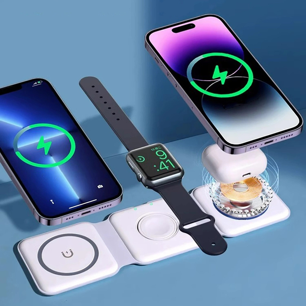 Stacja ładująca Dudao A11N 15 W 3-in-1 z kablem USB-C - USB-C White (6973687249489) - obraz 12