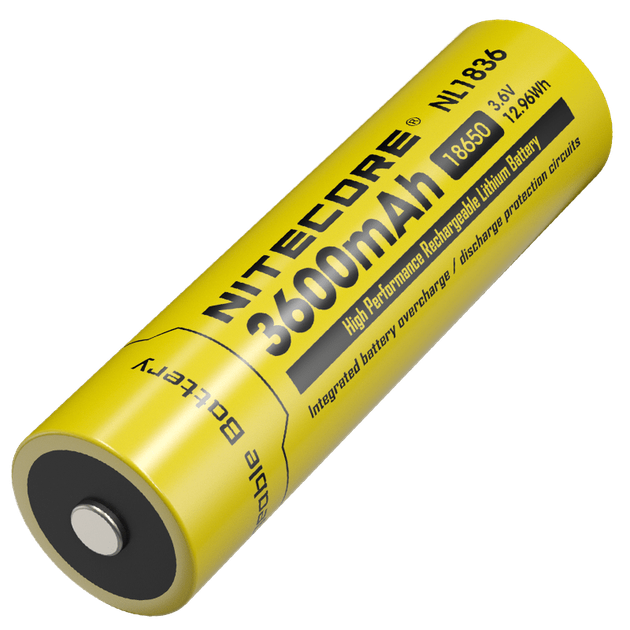 Акумулятор літієвий Li-Ion 18650 Nitecore NL1836 3.6V (3600mAh), захищений - Фото 1 Акумулятор літієвий Li-Ion 18650 Nitecore NL1836 3.6V (3600mAh), захищений - изображение 1